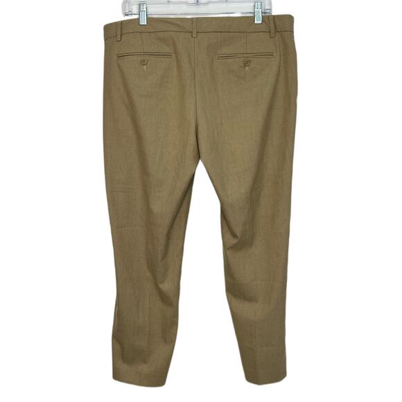 Gap Slim Cropped Khaki Brown Herringbone Pants Size 12 - Picture 3 of 9